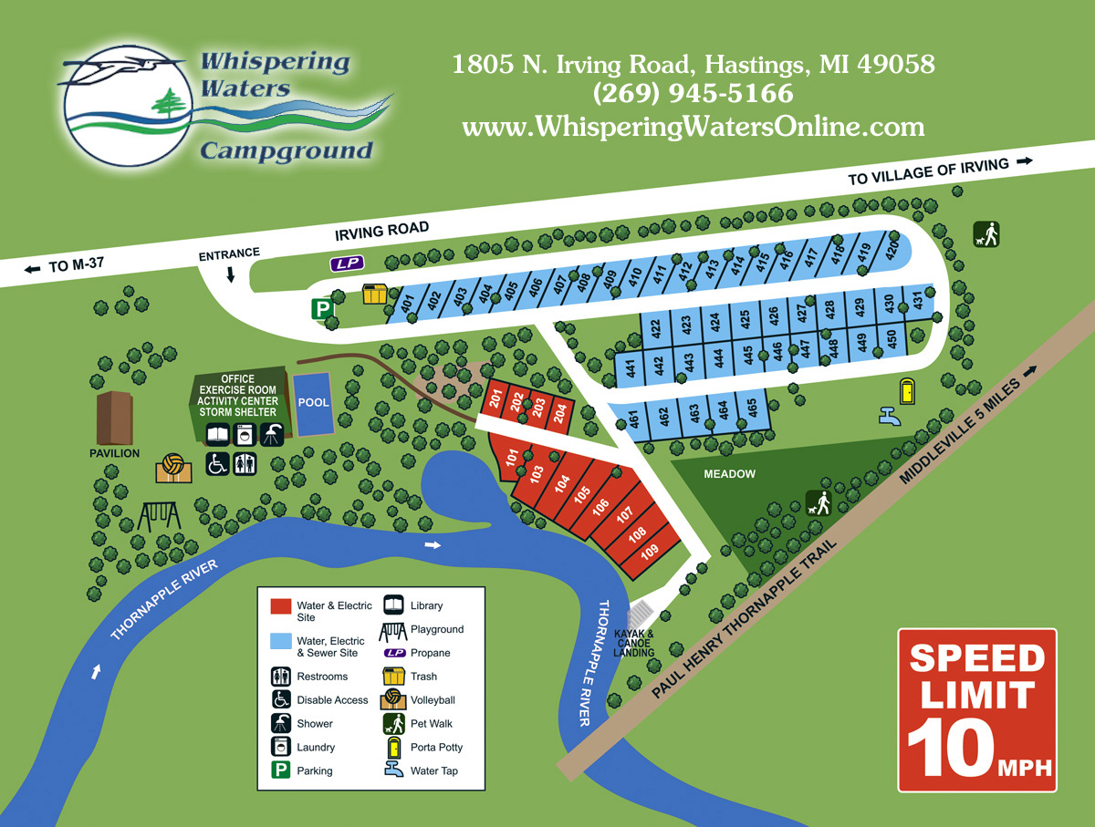 Whispering Waters Site Map