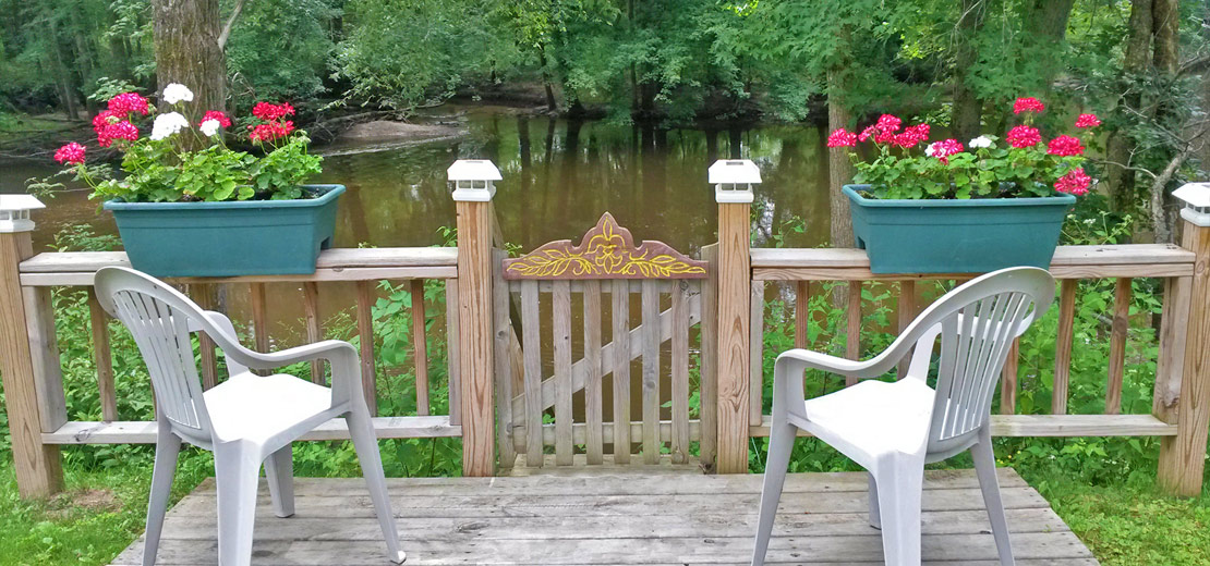 Campsite deck on the Thornapple River